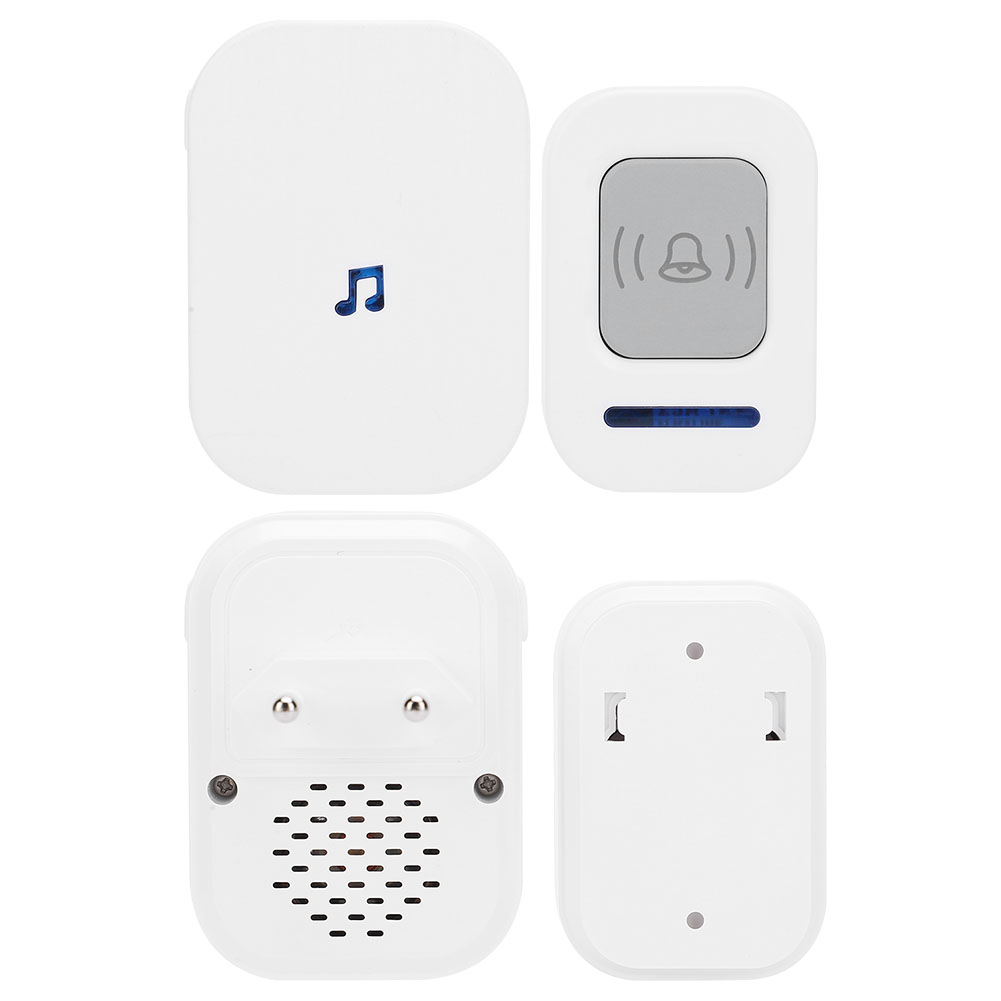 Kabellose Smart-türklingel Mit Fernbedienung, 280 M Reichweite, Wasserdicht, Eu-stecker (90–260 V)