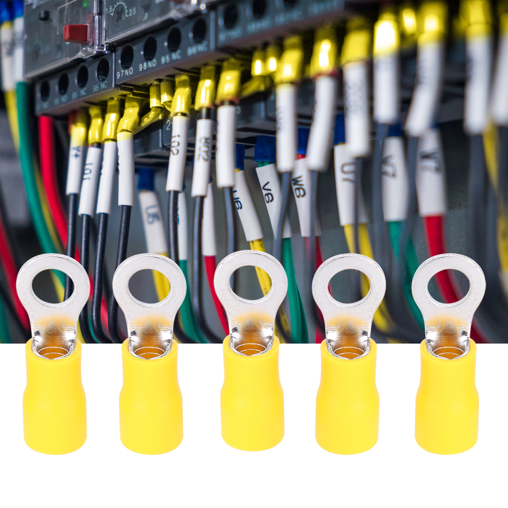 1000 Stück O-typ Rv5.5-5 Messing Isolierte Crimp-anschlussklemmen Set Für Elektrische Bauteile