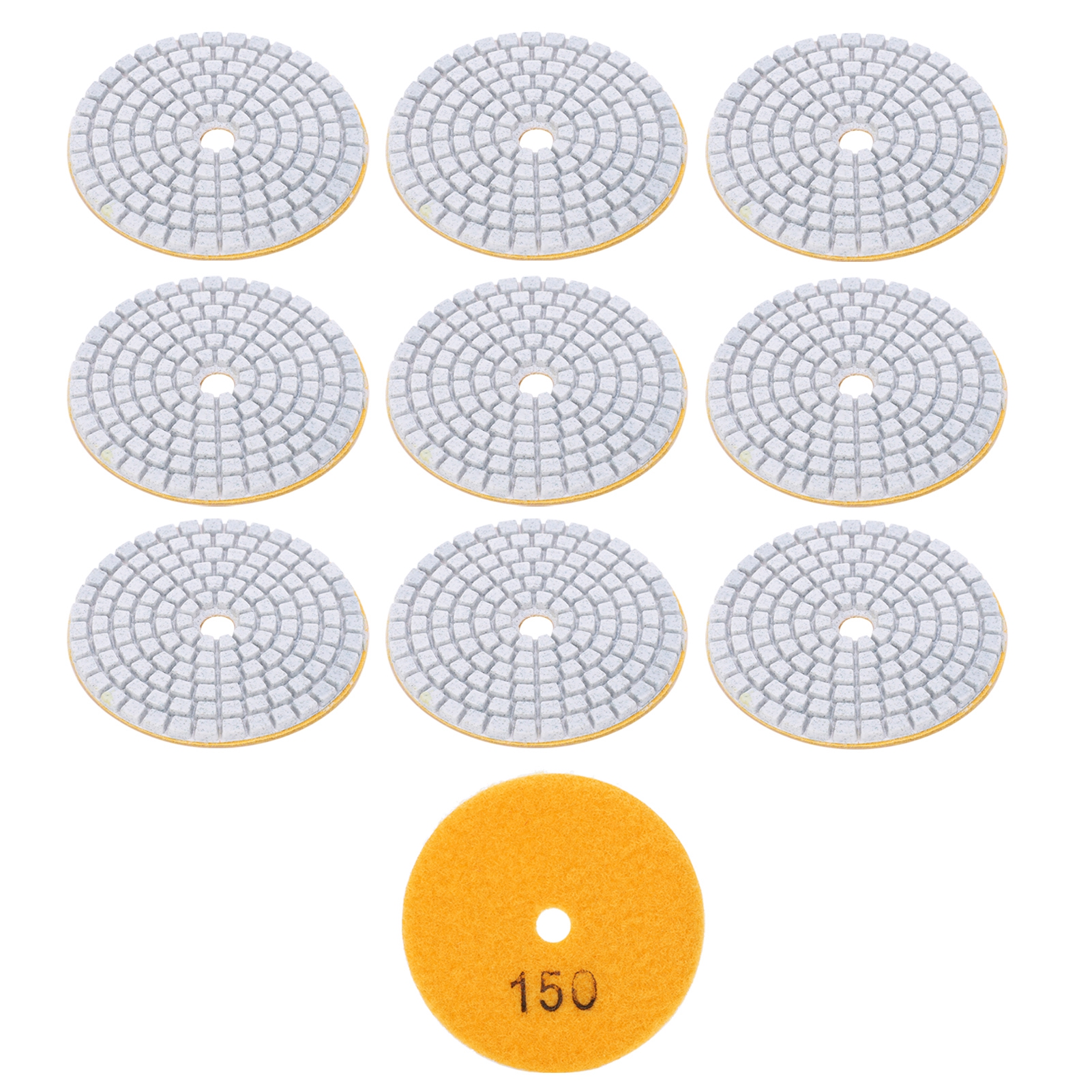10 Stück 3-zoll-schleifscheiben/polierpads Mit Diamantstruktur, 150 Mesh, Zum Polieren Von Marmor, Beton Und Steinen