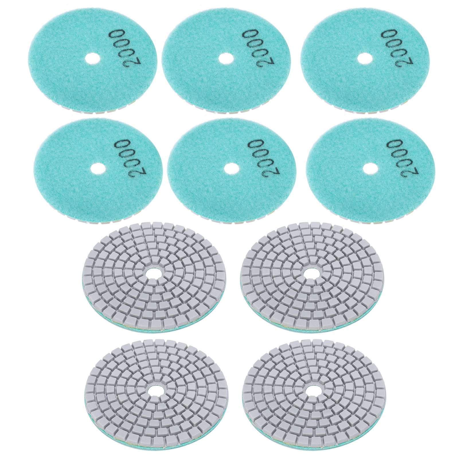 10 Stück 3-zoll-schleifscheiben/polierpads Mit Diamantstruktur, 2000er Körnung, Für Marmor, Beton Und Steine