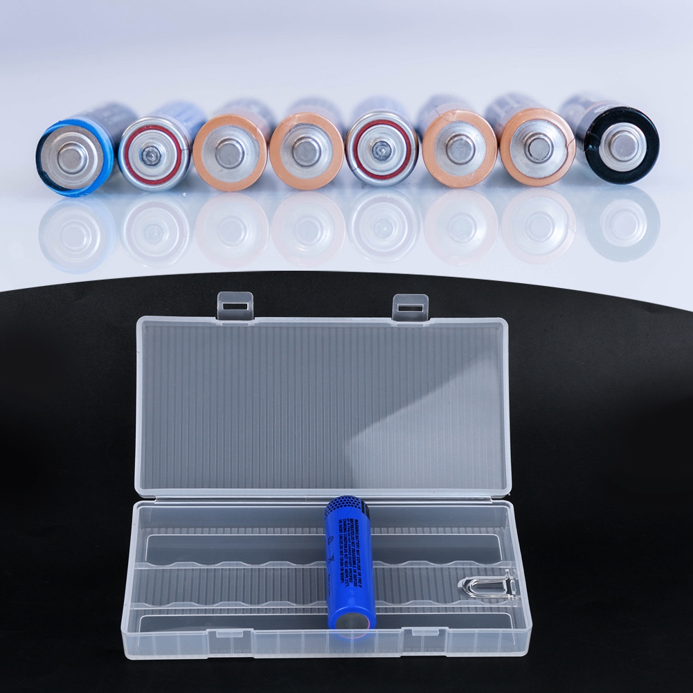 Tragbare, Transparente Pp-aufbewahrungsbox Mit Haken Für 18650-batterien