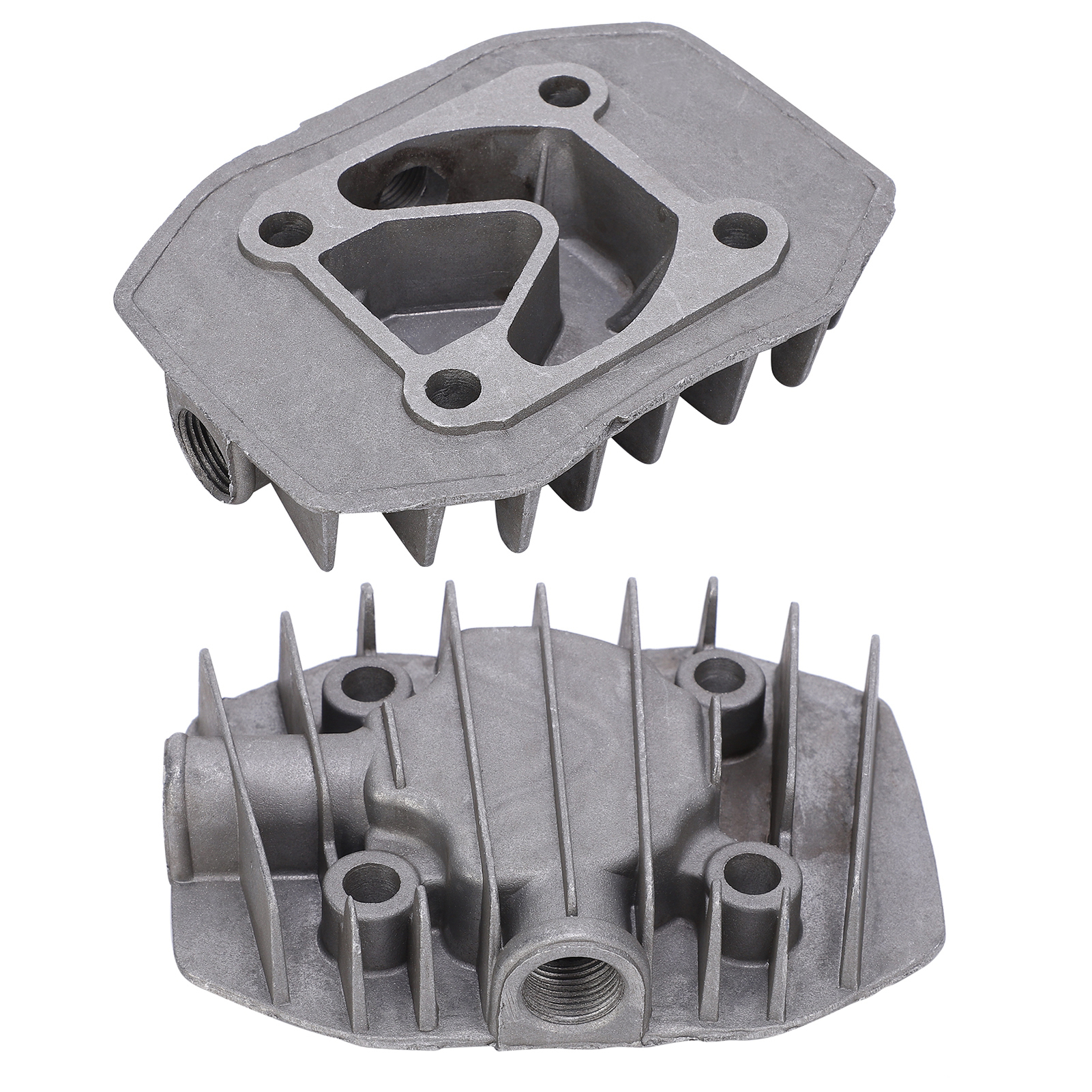 2 Stück Kleine Zylinderköpfe Für Luftkompressoren, 2,5/3p Aluminium-kühlteile, 48 Mm X 62 Mm