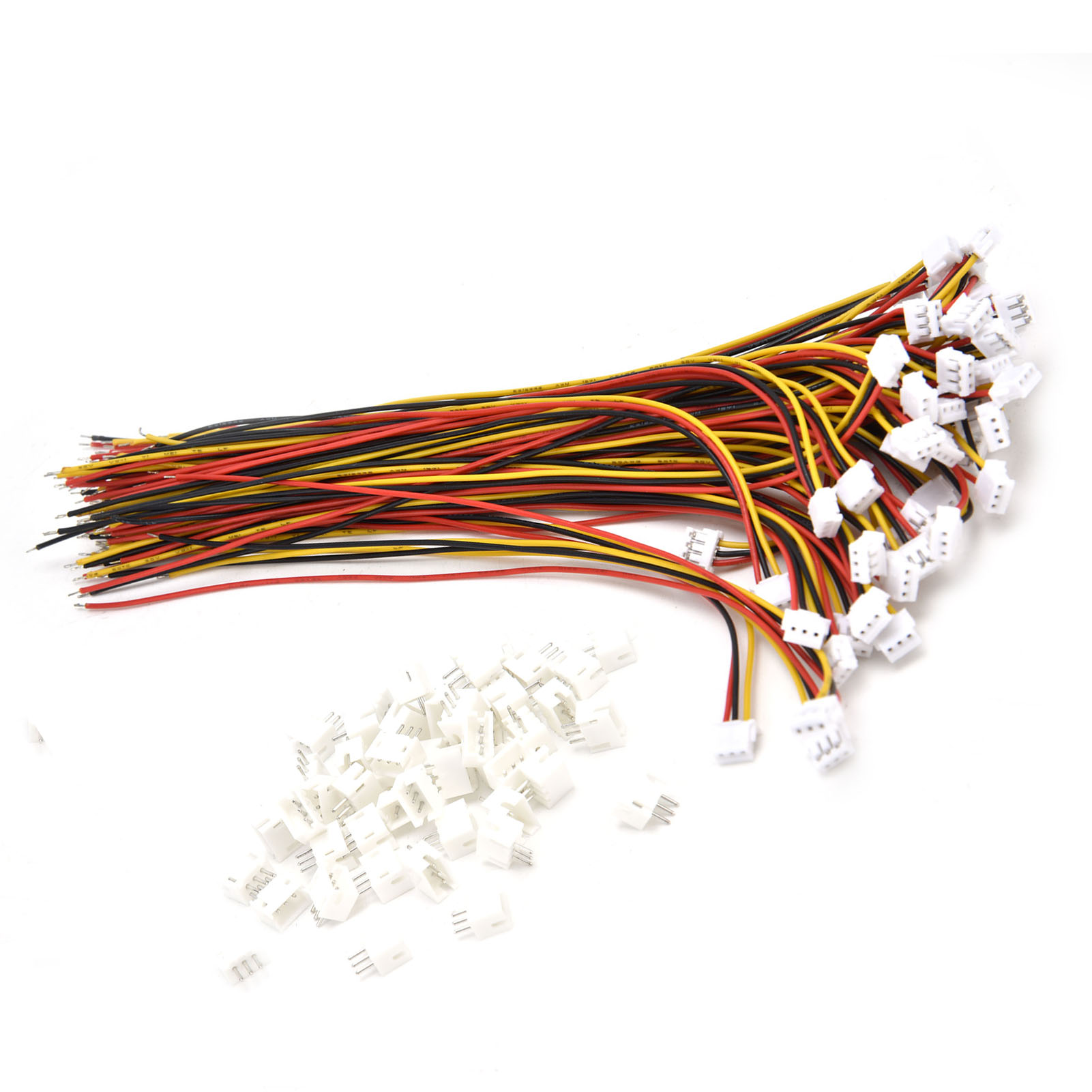 50 Stück 3-polige Zh1.5-buchsen Mit 28awg-kabel (15 Cm), 50 Stück Stecker (elektromaterialien)