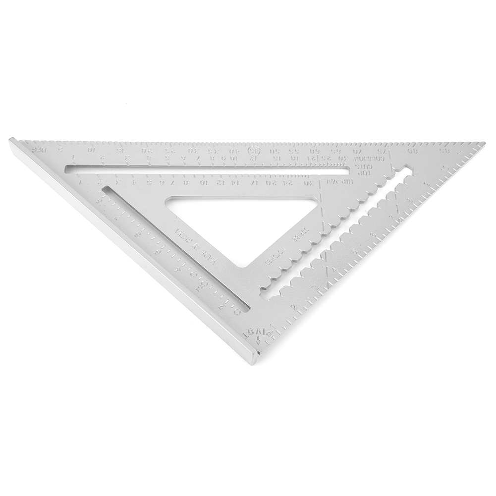 12-zoll-dreiecklineal, Rechtwinklig, Rostfrei, Weißes Aluminium, Holzbearbeitungs-winkelmesser, Messwerkzeug (aluminiumguss)
