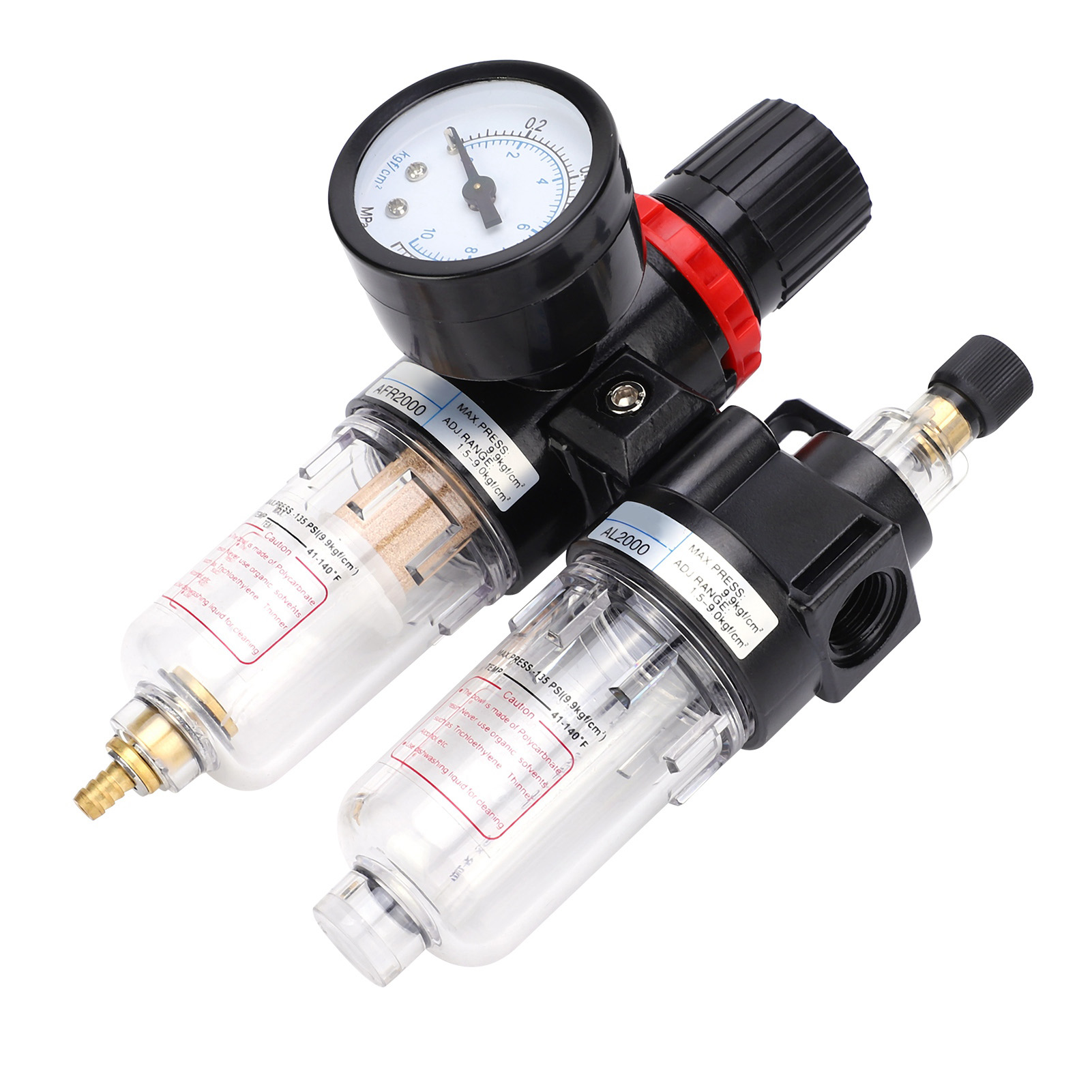 Druckregelventil Manometer Luft-öl-wasser-abscheider G1/4 Gewinde Afc2000 0,95 Mpa