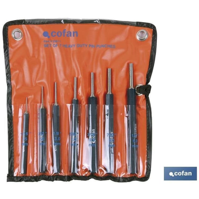 Set mit 7 zylindrischen Lochern 1,5–6 mm