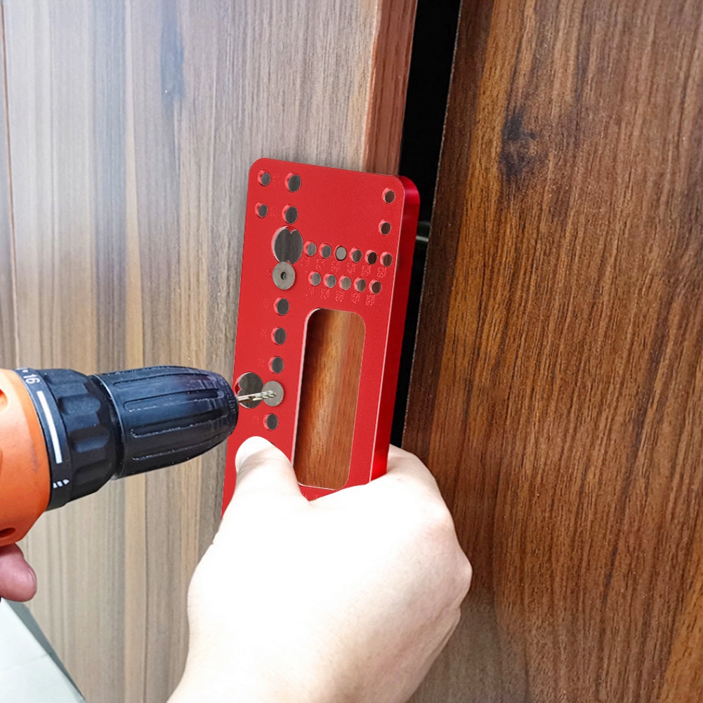 Holzbearbeitungsgriff Aus Aluminiumlegierung, Lochlehre, Lochöffner, Stanzhilfe, Führung, Schreinerwerkzeug, Rot 08610b Typ Rot