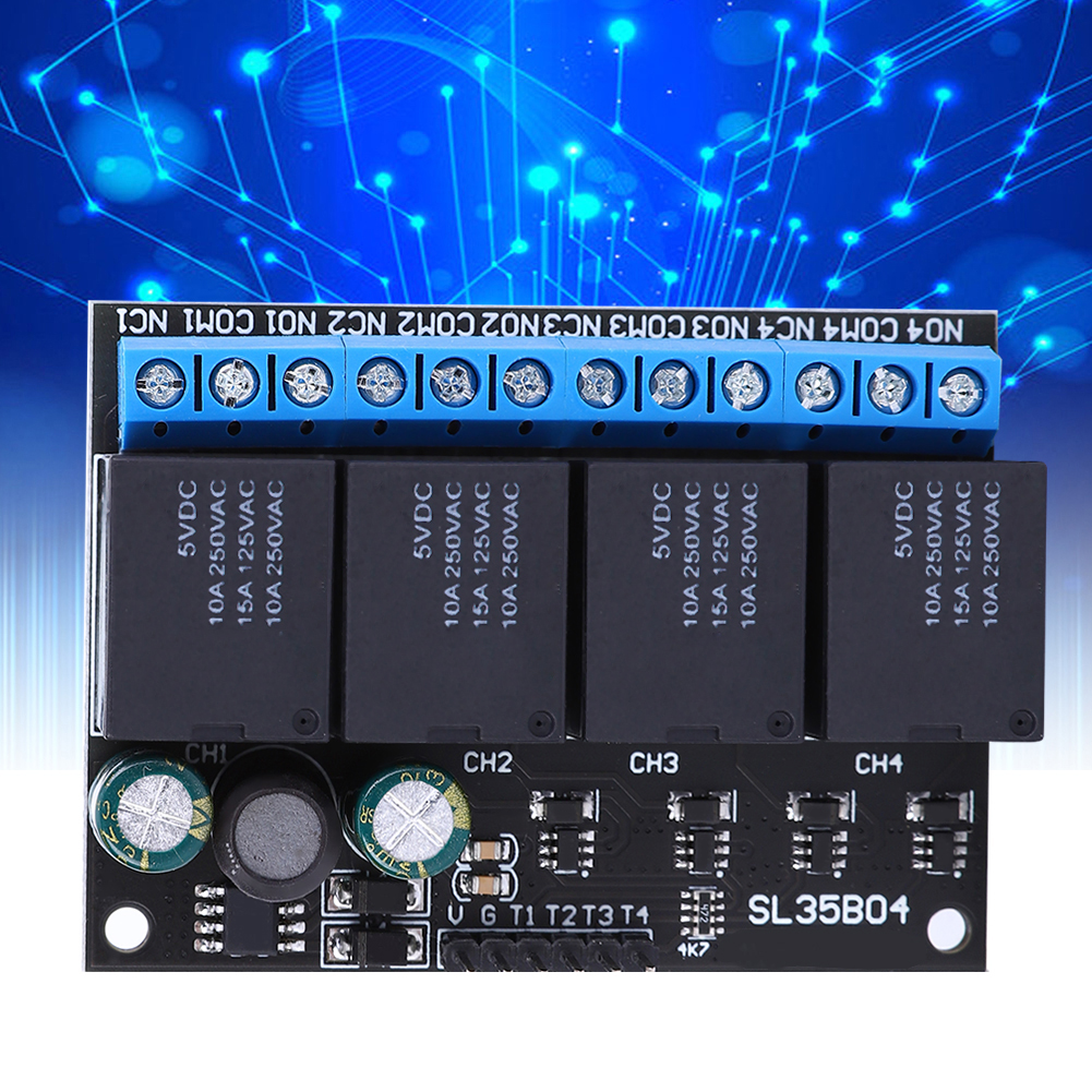 Sl35b04 12v 4-kanal-relaismodul Bistabiles Selbstverriegelndes Relaismodul Niedrigpegel-steuerschalter