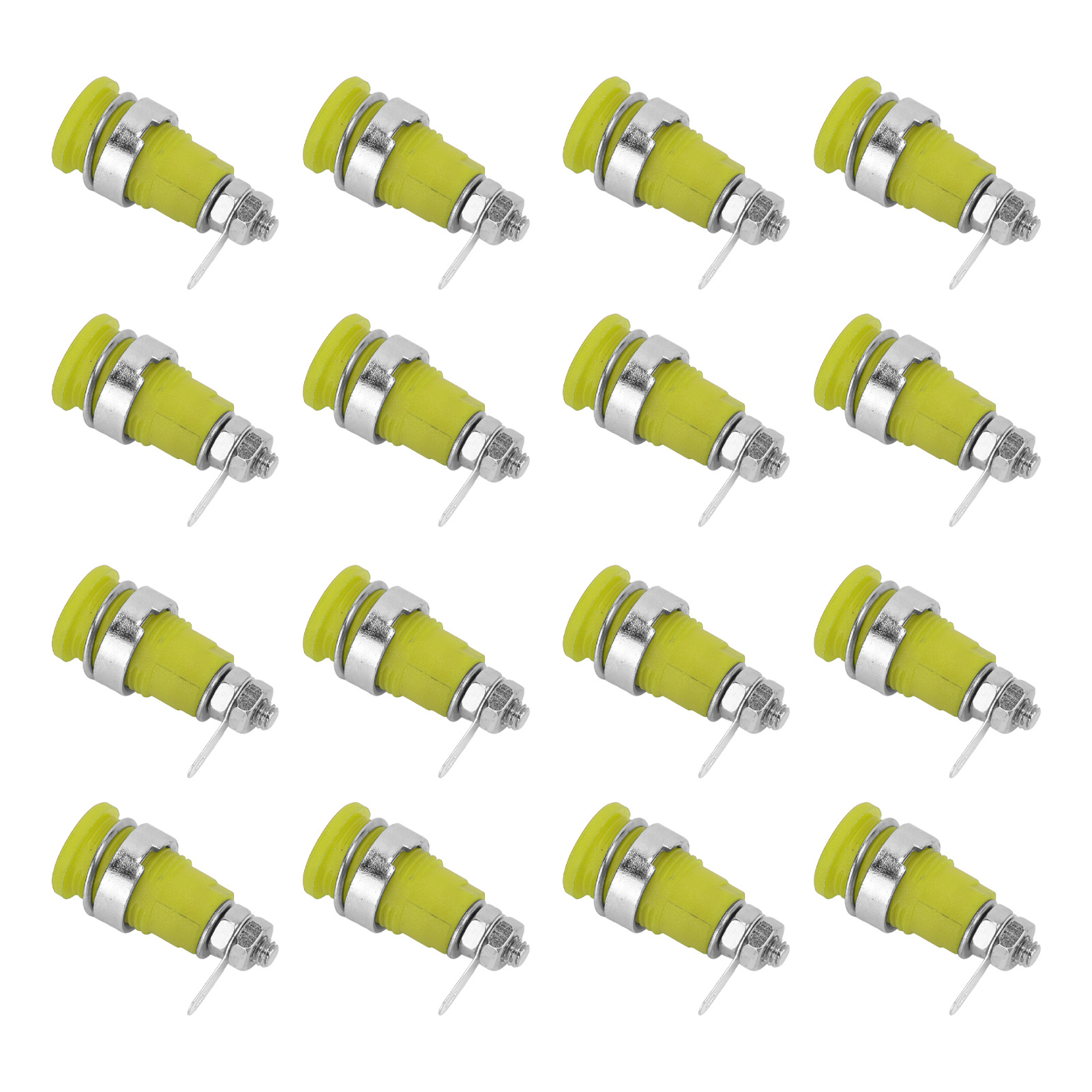 50 Stück Bananenstecker 4 Mm, Reines Kupfer, Hohe Leistung, Geeignet Für Elektrische Prüftests, Gelb