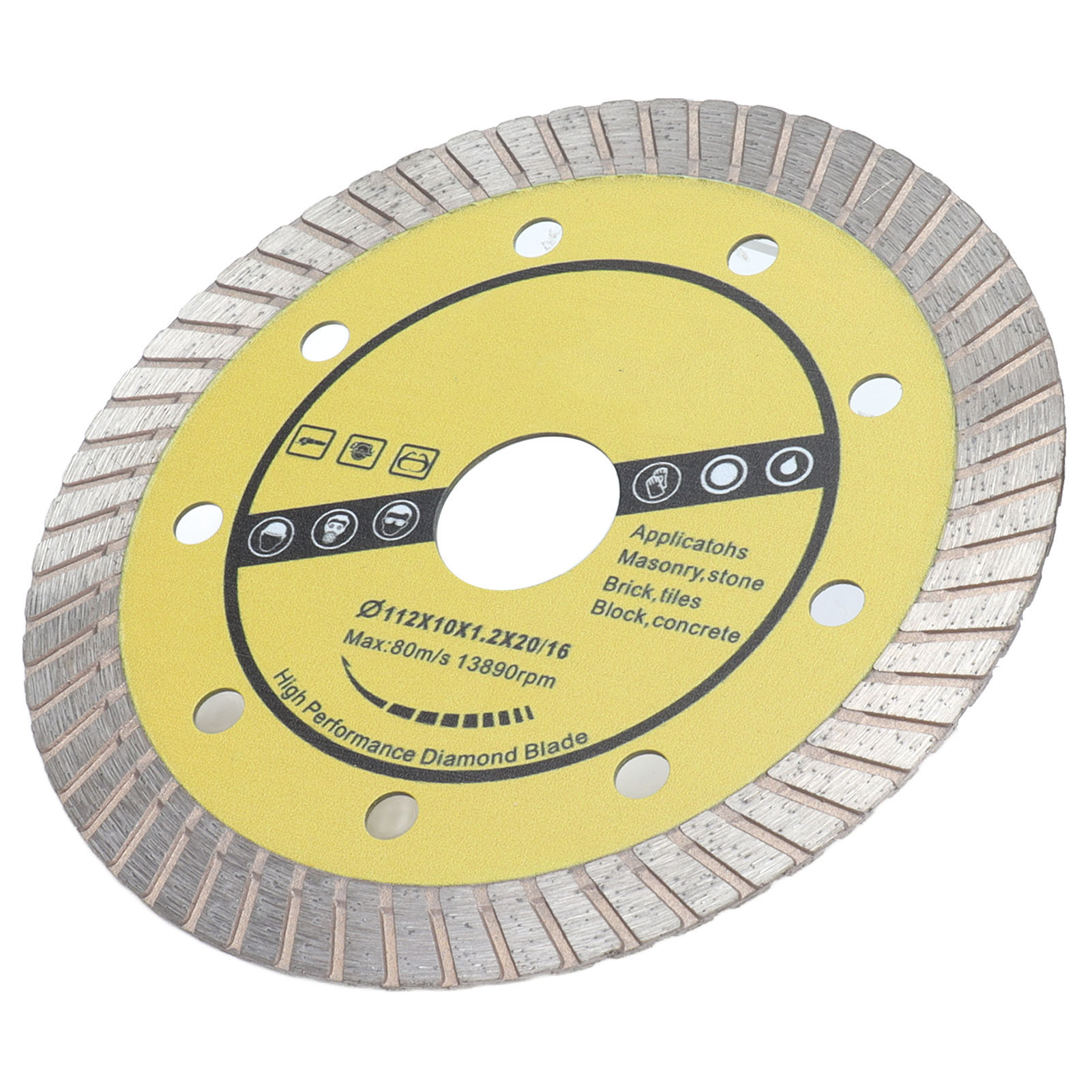 Diamant-sägeblatt Mit Durchgehendem Rand, Kreisförmig, Für Fliesen Und Beton, 58 Zähne, 112 Mm, Passend Für 20-mm-werkzeughalter