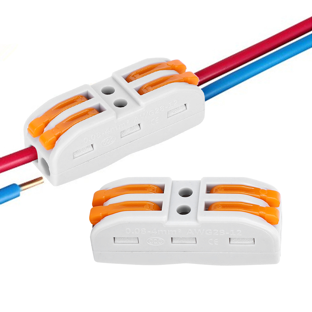 10 Stück 2-polige Steckverbinder, Pressklemmen, Lötfrei, Schraubenfrei, Für Schnelle Elektrische Kabelverbindungen
