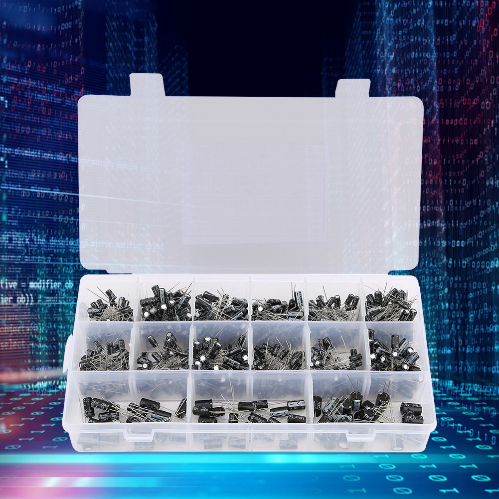 540-teiliges Universelles Aluminium-elektrolytkondensatoren-sortiment 0,1 Μf 50 V – 470 Μf 16 V Mit Aufbewahrungsbox