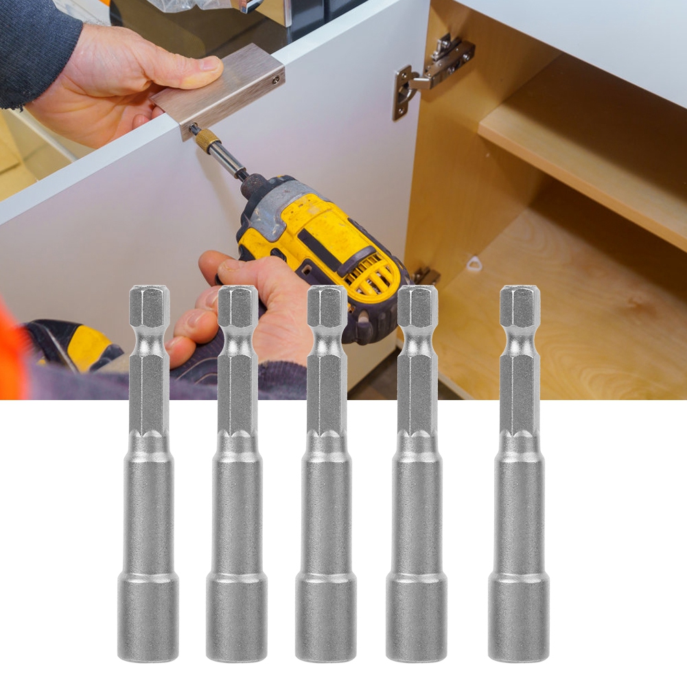 5-teiliges Set Magnetischer Sechskant-steckschlüssel-werkzeugstahl-elektroschraubendreher-magnetbohrer-adapter 6 Mm
