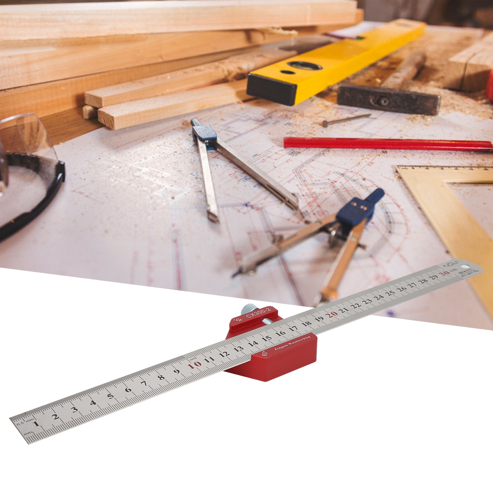 Cx300-2 300-mm-skalen-messlineal Anreißlineal Für Holzbearbeitung Winkelmesser Markierwerkzeug Cx300-2