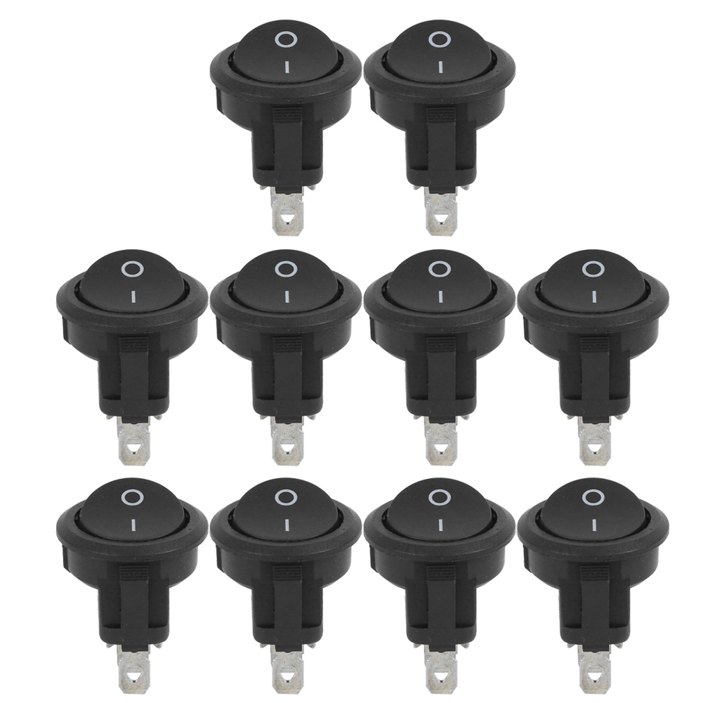 10 Stück 23 Mm Mini-wippschalter, 3-polig, 2 Positionen, Rund, Bootsform, Mini-ein/aus
