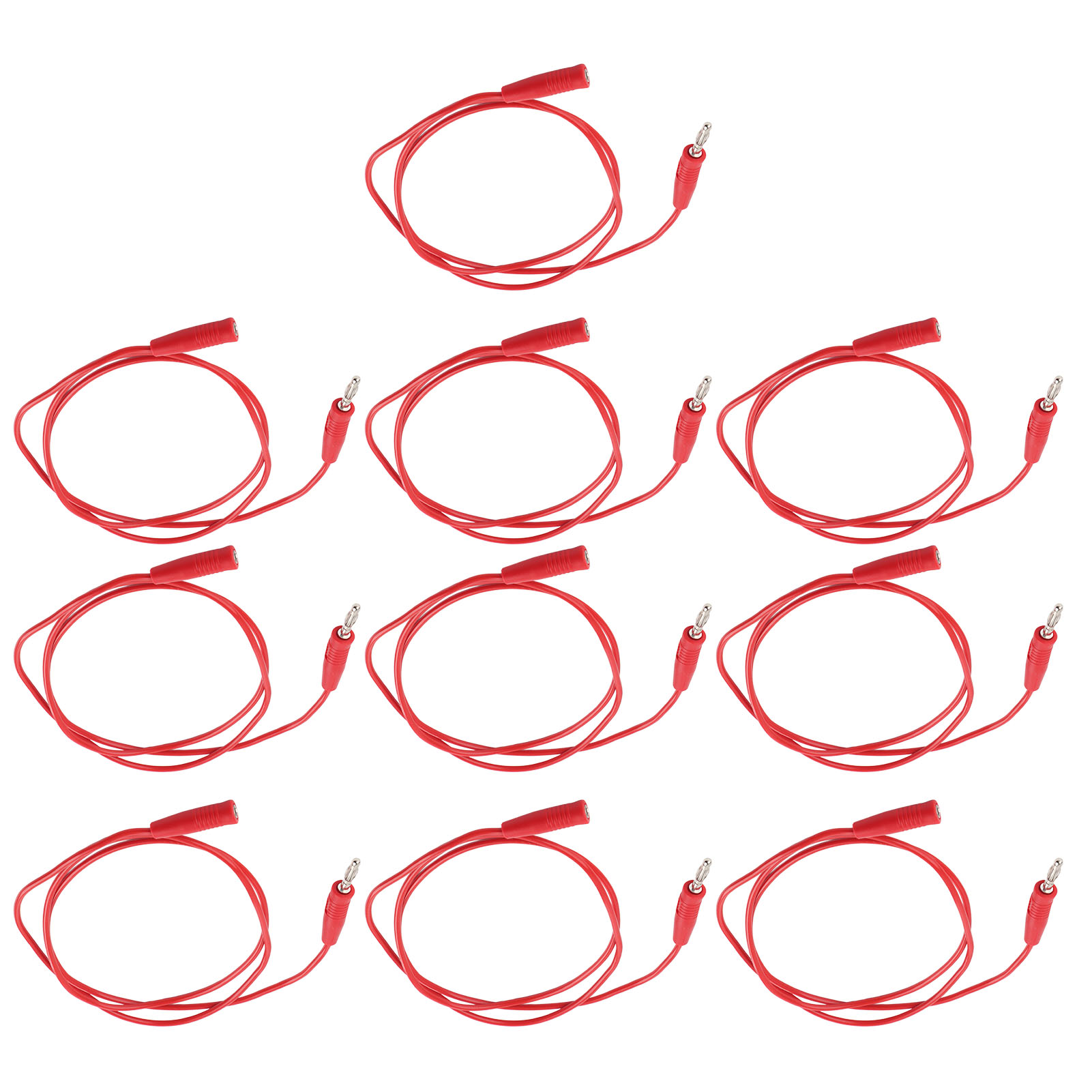 10er-set 0,75 Mm² Messleitungen (stecker Auf Buchse) Für 4-mm-bananenstecker, Prüfset J.70025, Rot