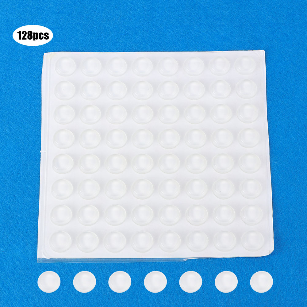 128 Stück Selbstklebende Silikonpads, Transparent, Rutschfest, Fußmatten, Haushaltsschutz, 12 X 4 Mm