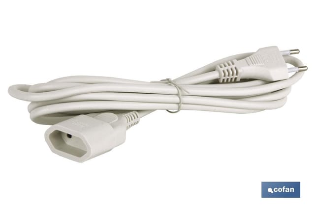 Bipolare Verlängerung 10a250v Spikeø4 Kabel 3m Weiß