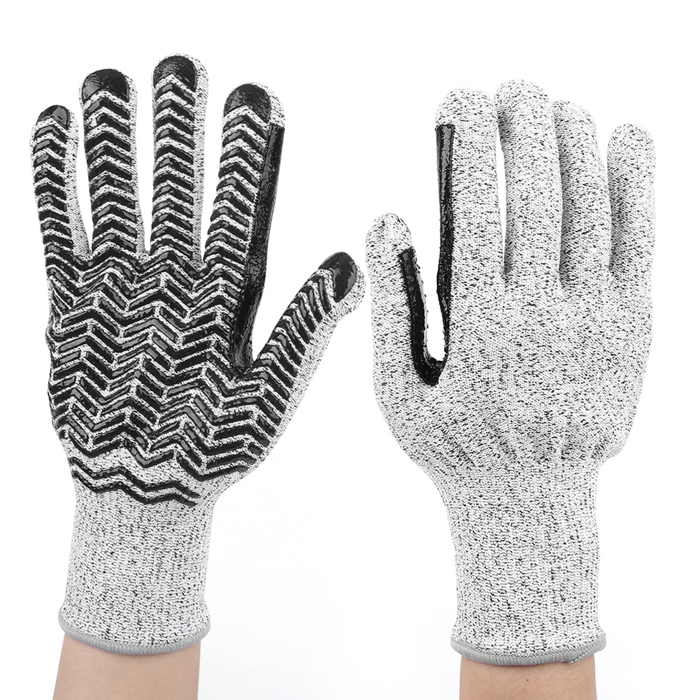 Schnittfeste Handschuhe Hppe Silicagel Stufe 5 13 Nähte Heather Grey Typ Handschutz