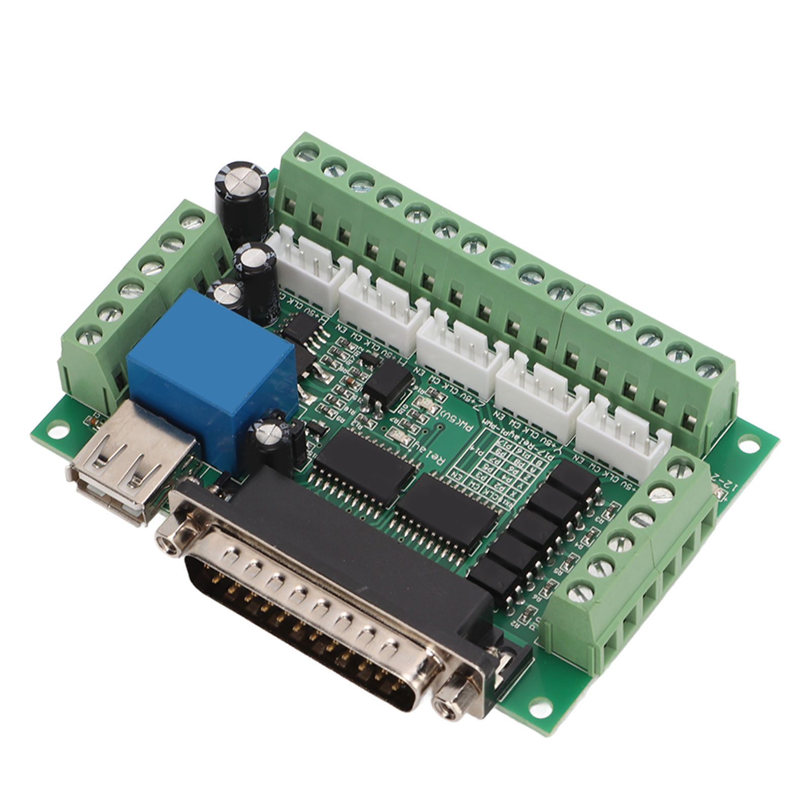 5-achsen-schrittmotortreiber-schnittstellenplatine Mit Optokoppler-isolationsplatine, Usb-db25-kabel, Grün
