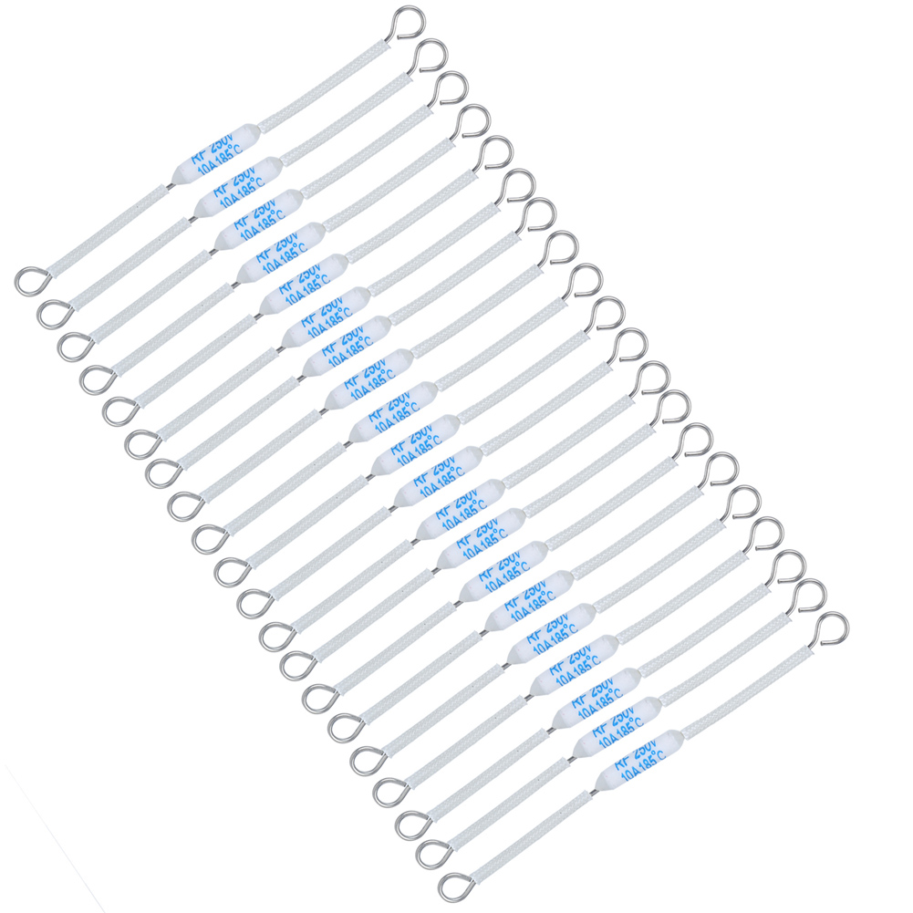 20 Stück 250v 10a Hf-keramiksicherung, Abschalttemperatur-thermosicherung Für Haushaltsgeräte (90 Mm / 3,5 Zoll, 185 °c)