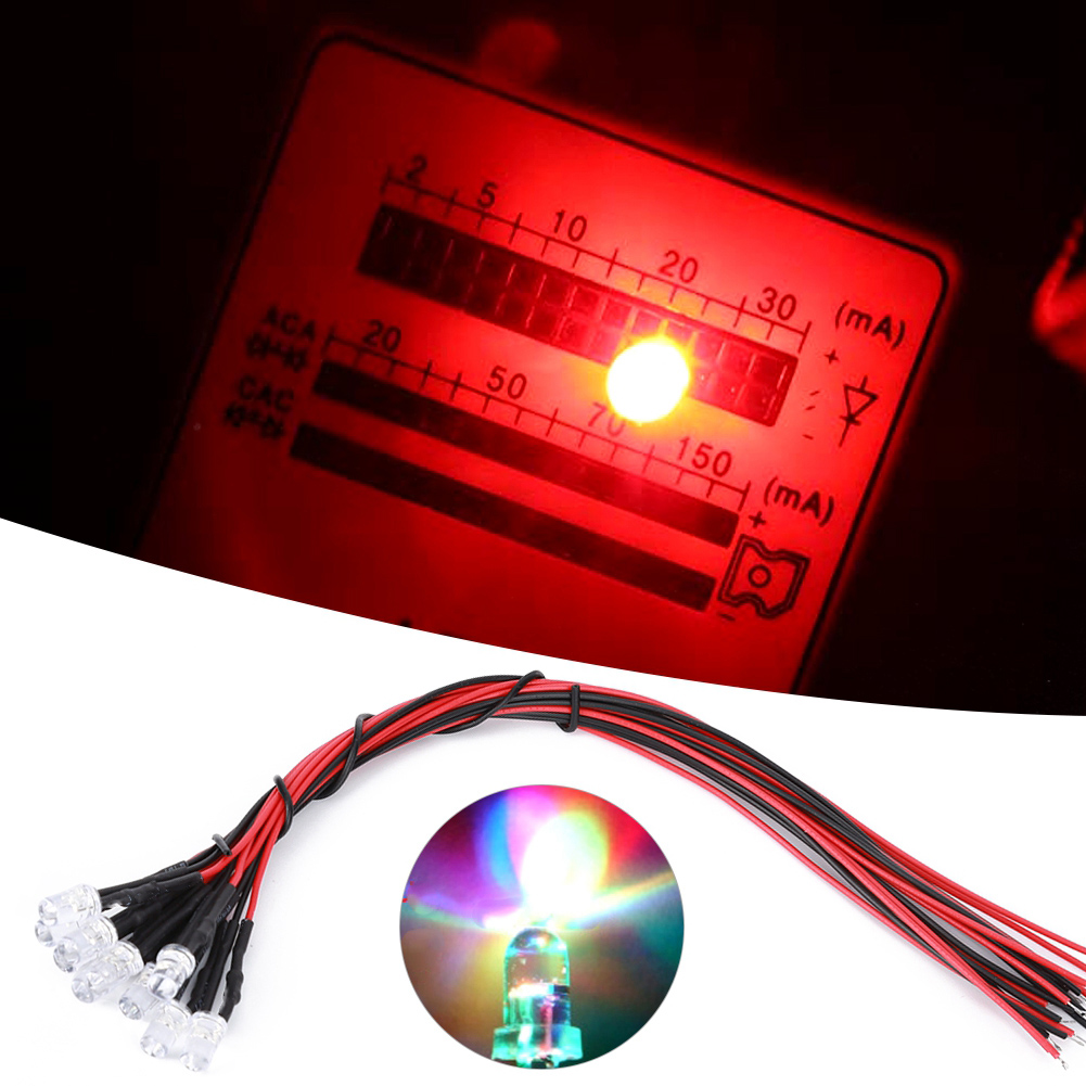 50 Stück 12v Vorverdrahtete Leuchtdioden Mit Rundem Led-kopf, 5 Mm, Mehrfarbig, Schnell Blinkend