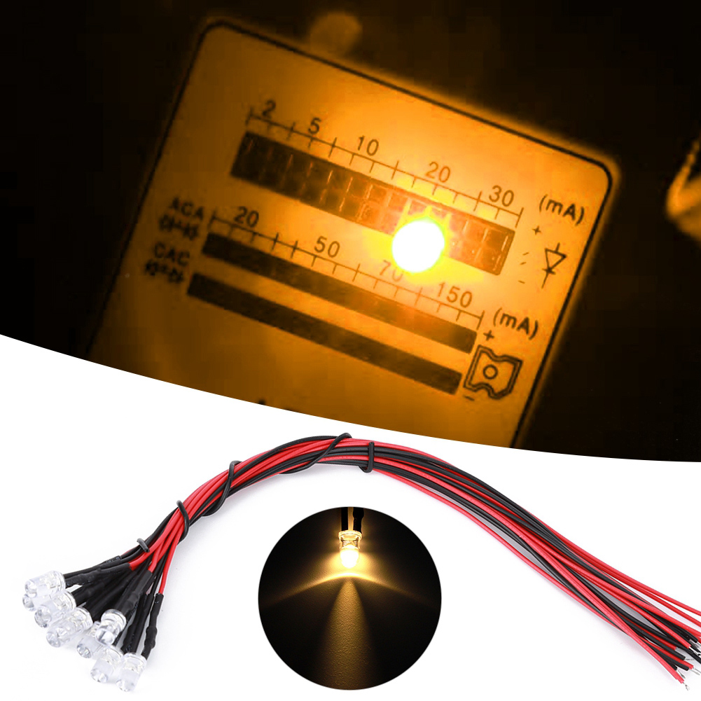12v Vorverdrahtete Leuchtdiode Mit 5mm Rundkopf-highlight-led, Warmweiß
