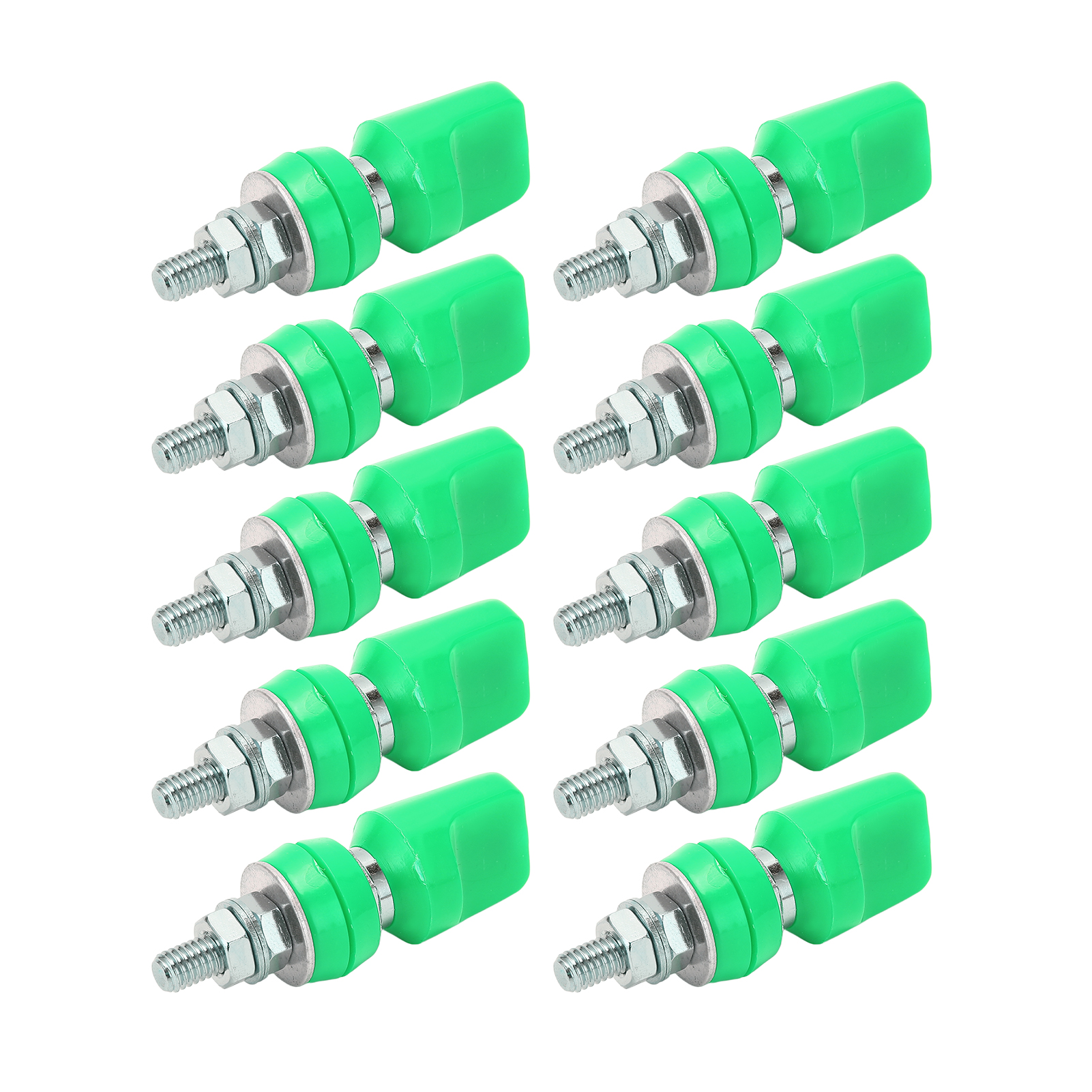 J.50019 (1) Stromanschlussklemme M6 100a, Vernickelte Messing-anschlussklemmen Mit 4-mm-bananenstecker, Grün