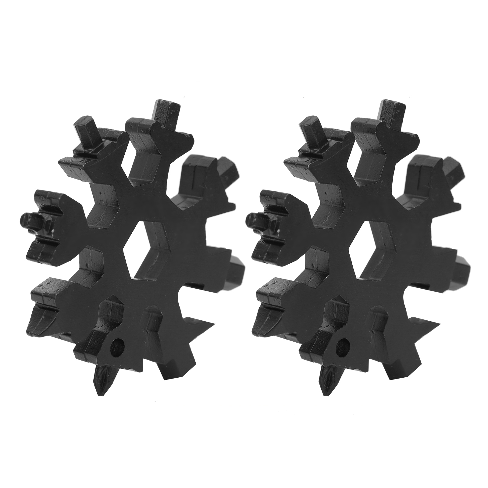 2 Stück 18-in-1-schraubendreher In Schneeflockenform, Multifunktions-schraubenschlüssel, Tragbar, Outdoor-werkzeug (schwarz)