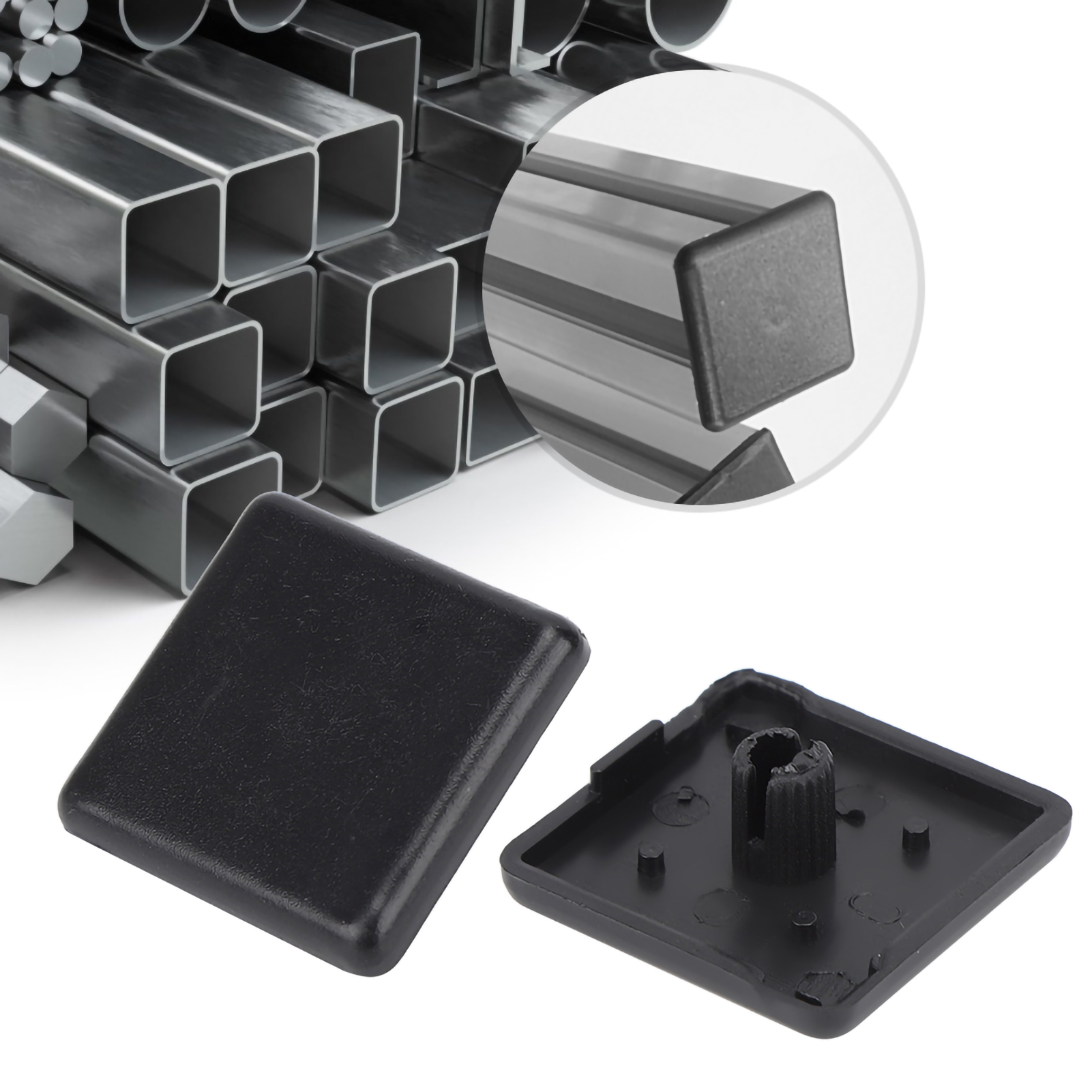 50 Stück Endkappenabdeckungen, Schwarze Kunststoffbefestigungen Für Aluminiumprofile Nach Eu-standard 2020/3030/4040 (eu-standard 2020)