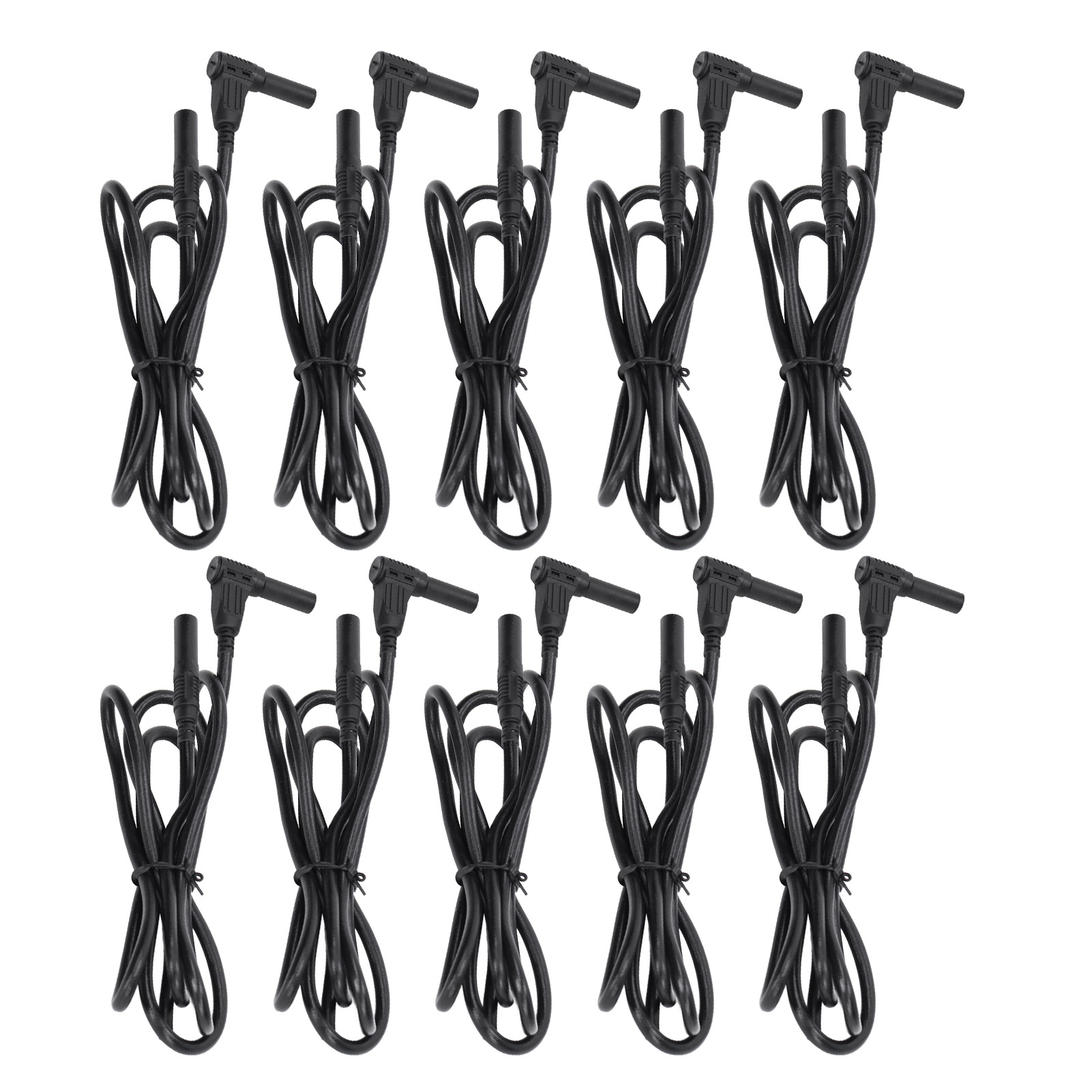 10 Sets Multimeter-testleitungen 4 Mm Stecker Auf Stecker Bananenstecker Adapter J.70018 Schwarz