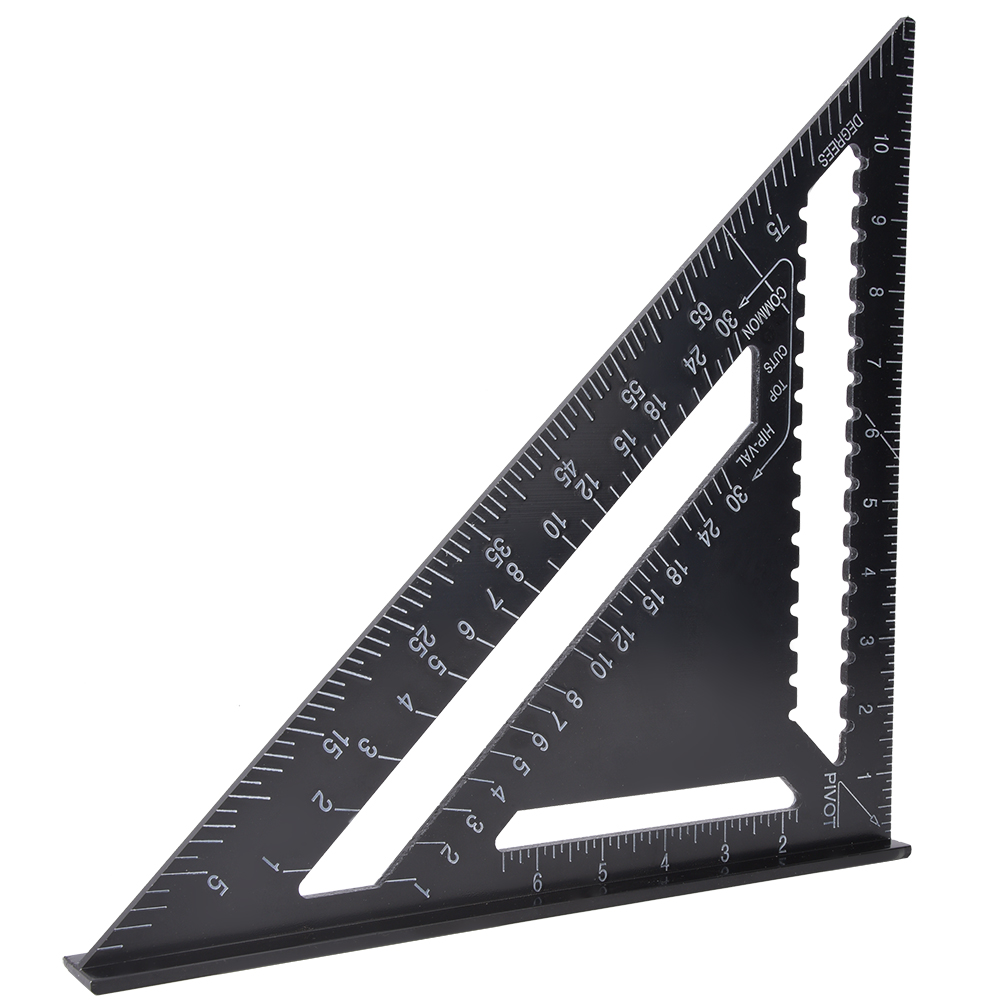 12 Zoll (ca. 30 Cm) Langes, Schwarzes Aluminium-winkeldreieck, Rostfrei, Winkelmesser, Schreinerwerkzeug, Aluminiumprofil