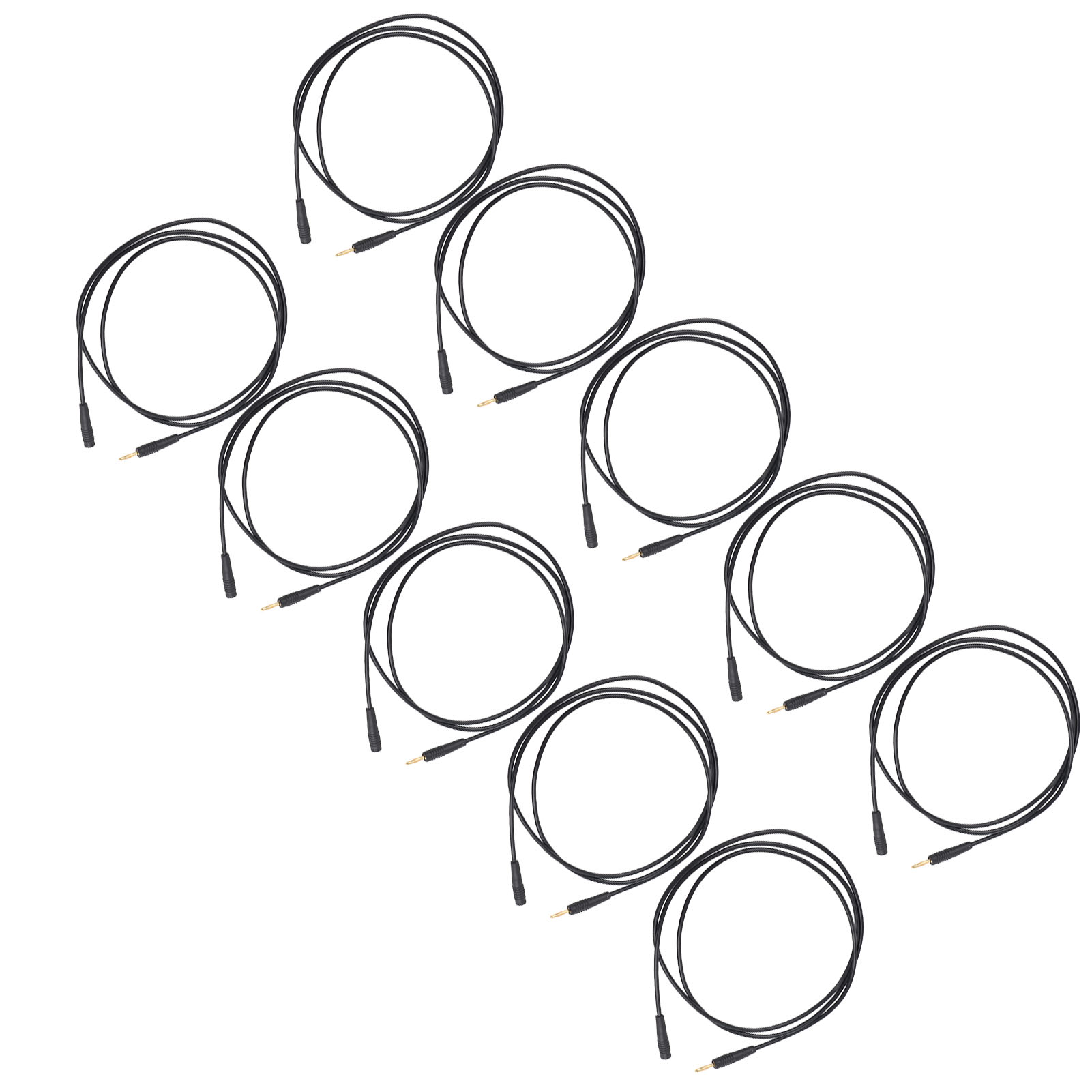 10er-set Bananenstecker-prüfleitungen, Pvc-messing-prüfkabel, Elektrische Prüfkabel Für Kraftfahrzeuge, 2 Mm, Schwarz