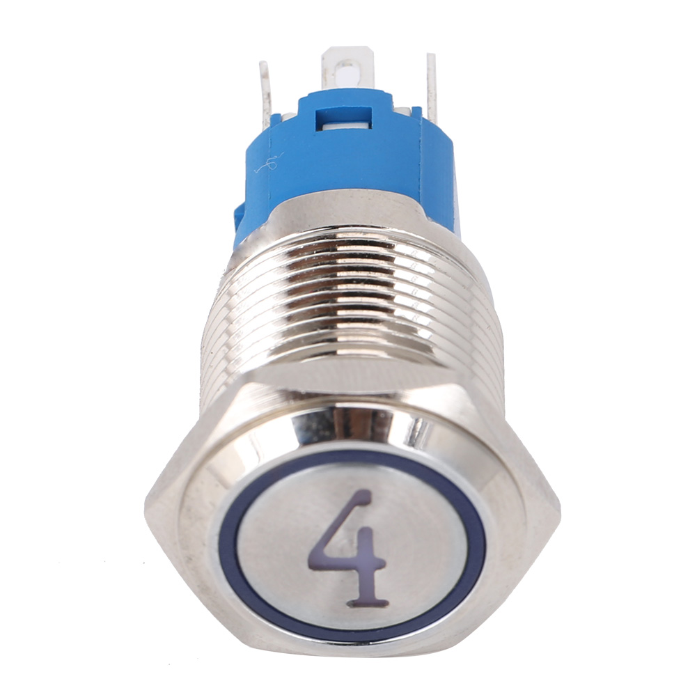 Stück 5-polige Metall-drucktaster, 16 Mm Flachkopf, Selbstrückstellend, Mit Leuchtanzeige, 4220 V Ac, Weiß