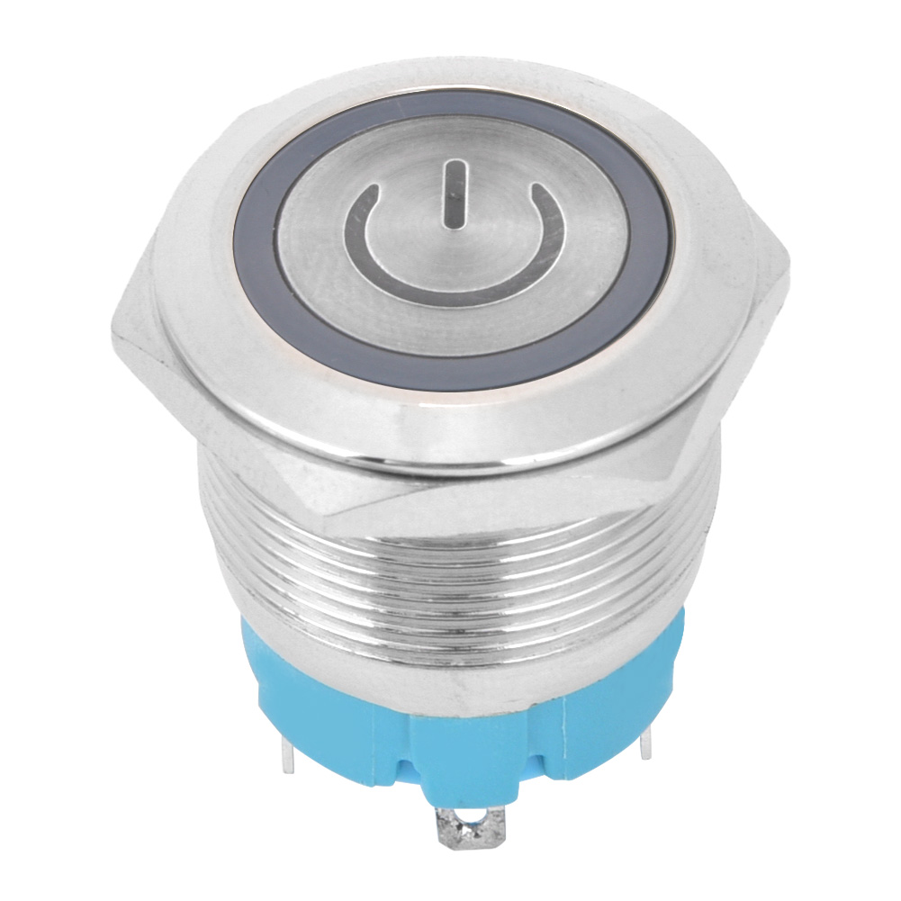 2 Stück 4-polige Drucktaster, 3–6 V Dc, 22 Mm Flachkopf-rundtaster Mit Betriebsanzeige, Weiß