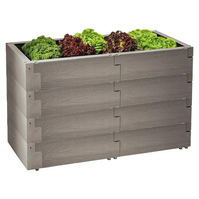 Juwel Hochbeet Timber Ergoline 4er-Set 100% recyclebar, Gartenbeet Kunststoff