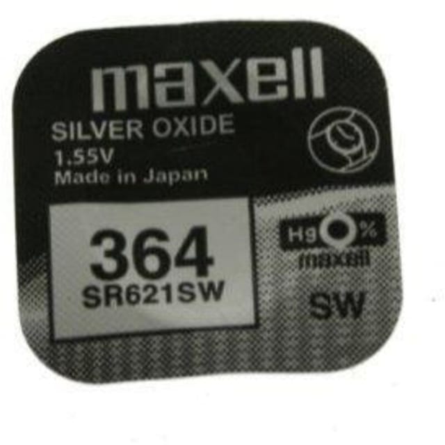 Maxell - Uhrenbatterie 364 Silberoxid SR621SW Quecksilberfrei