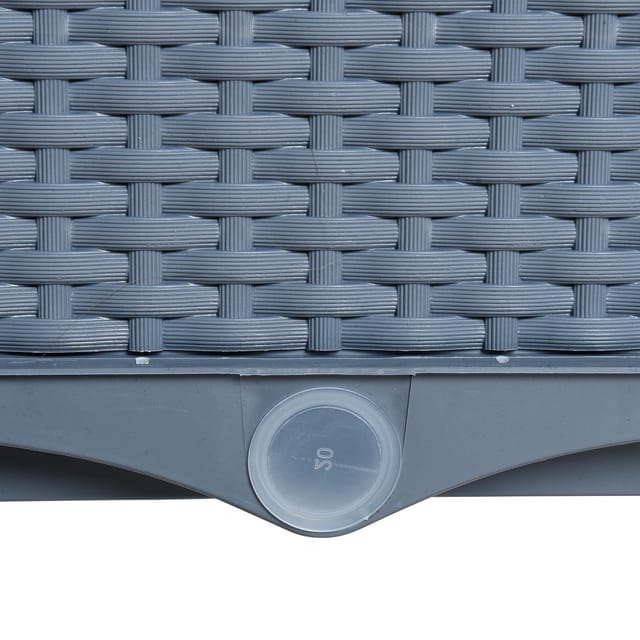Estexo - Blumenbeet Hochbeet Gemüsebeet 40x40x44 cm Pflanzbeet Polyrattan Pflanzkasten Grau