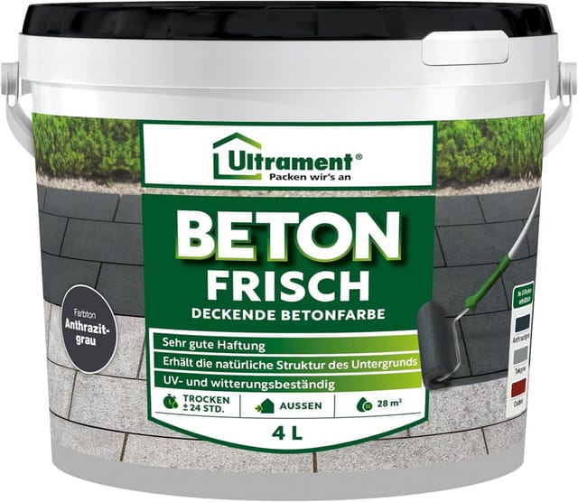 Ultrament Bodenfarbe Beton Frisch 4 L anthrazitgrau