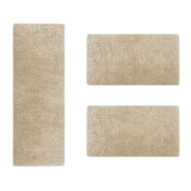Karat - Bettumrandung Barcelona Beige 1 Läufer 67 x 250 cm + 2 Brücken 67 x 140 cm