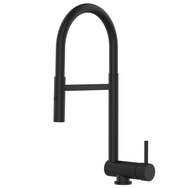 Unterfenster Wasserhahn Vorfenster Umklappbar 6 cm Schwarz Matt Kuechenarmatur mit Schwarz 360 schwenkbarem Auslauf und abnehmbare 2 strahl Handbrause