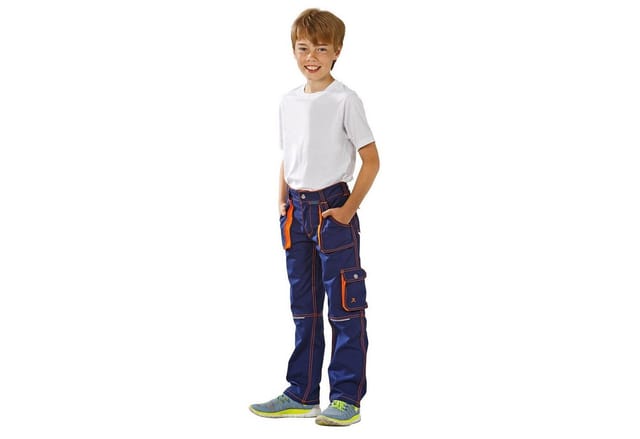 Planam Junior Bundhose marine/orange 134/140