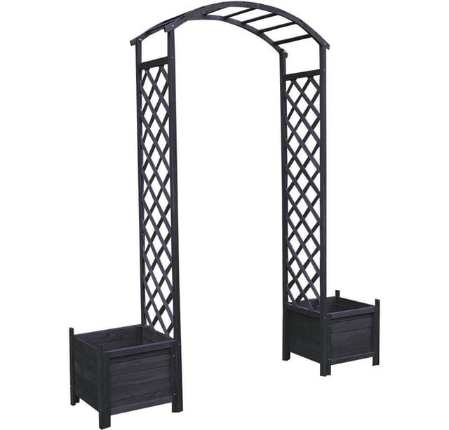 Melko - Rosenbogen mit Blumenkästen Rankhilfe Torbogen Spalier Rankgitter Pergola