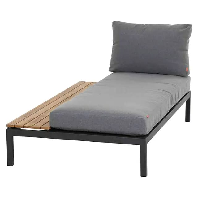 Recamiere Alvida rechts Alu, Kissen, Teak fsc 100%