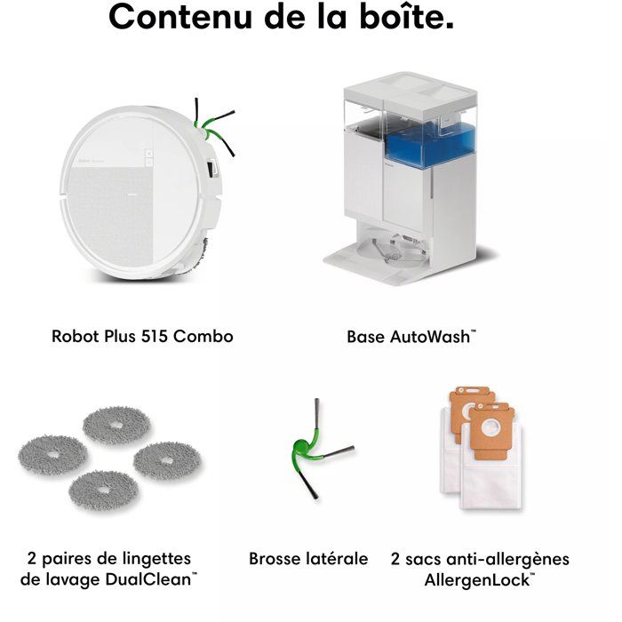 Saug- Und Wischroboter - Irobot Roomba Plus 515 - 300 Min Akkulaufzeit - 22000 Pa - Mehrere Etagen - 2,5 L