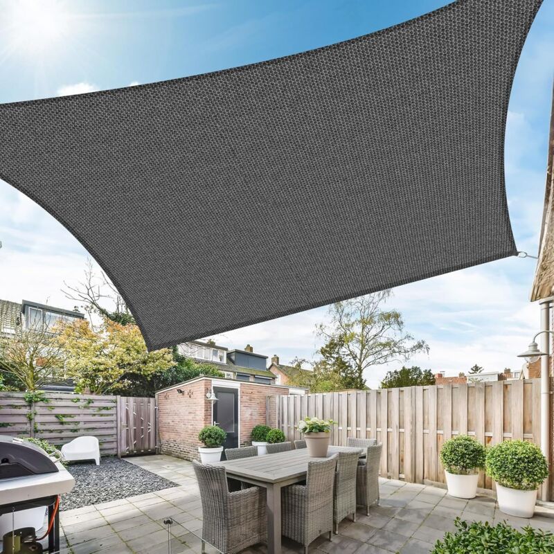 Jiajia Ai-rechteckiges Sonnensegel 3x4 M – Hdpe 185 G/m², 95 % Uv-schutz Für Terrasse & Balkon, Anthrazit