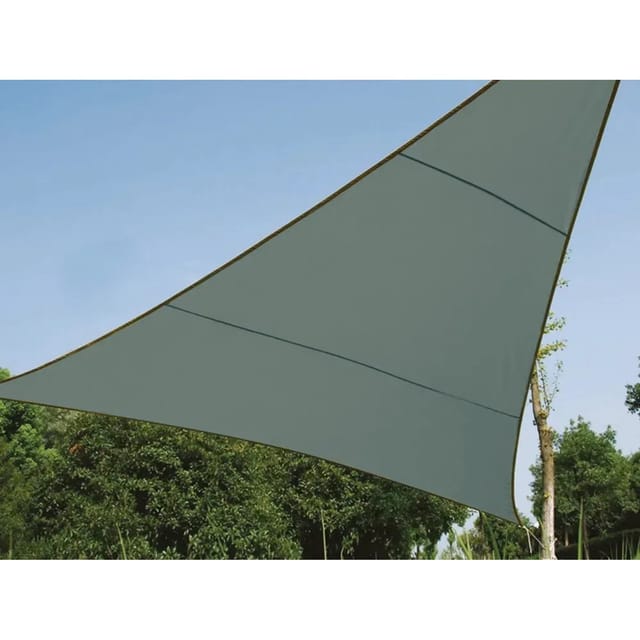 Perel - sonnensegel - dreieckig - 5 x 5 x 5 m - farbe: grüngrau