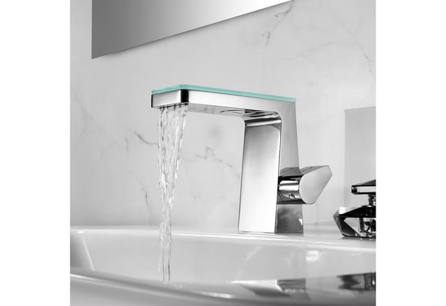 Design Wasserfall Waschtischarmatur Bernstein NT7320 Schwarz