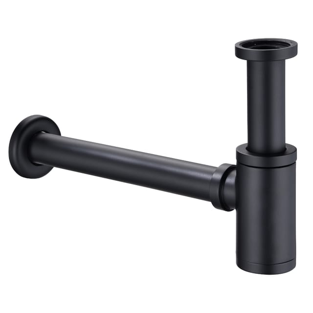 Siphon Bernstein 1924 Schwarz für Waschbecken