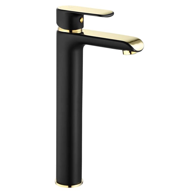 REA - waschbeckenarmatur bloom schwarz gold hoch